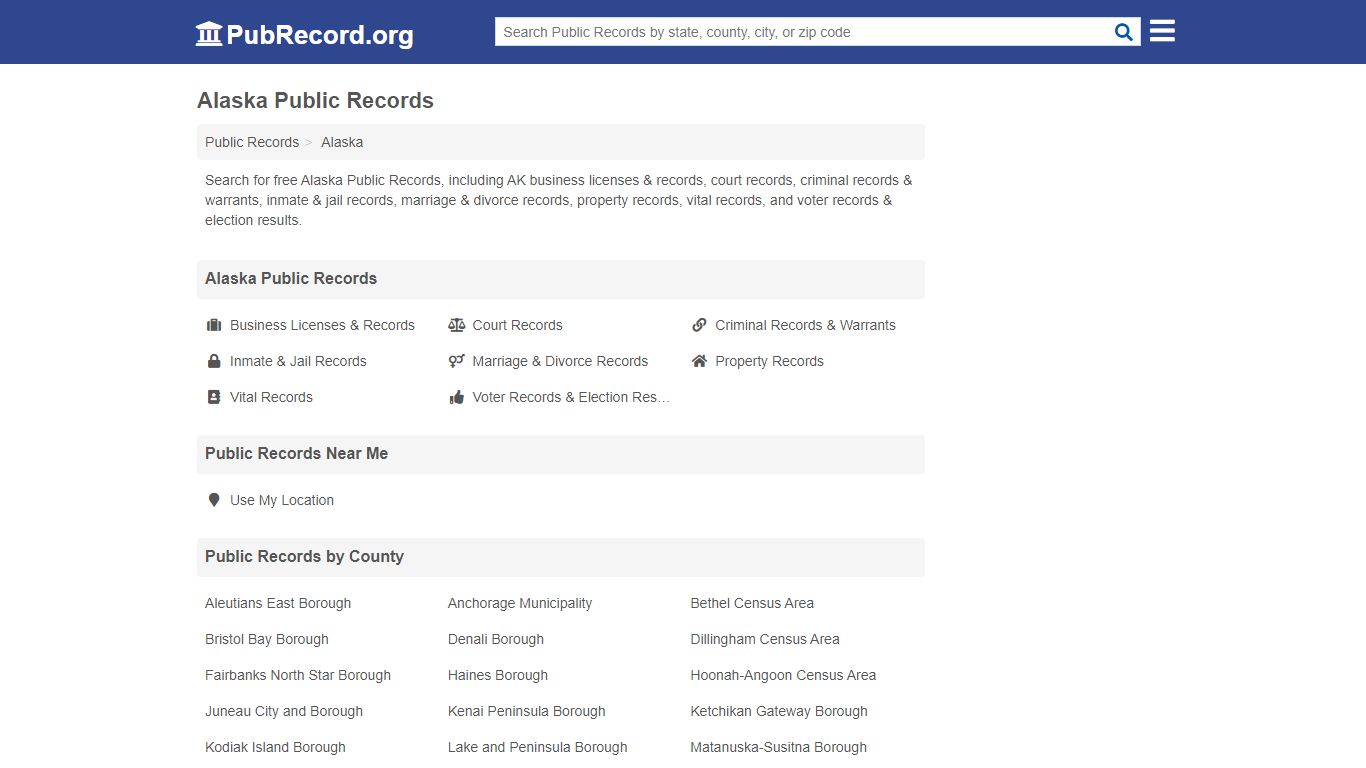 Free Alaska Public Records - PubRecord.org